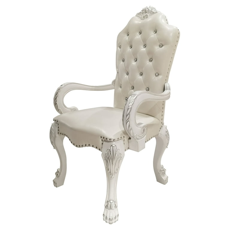 Acme Dresden Arm Chair (Set-2), Bone White Finish Indoor