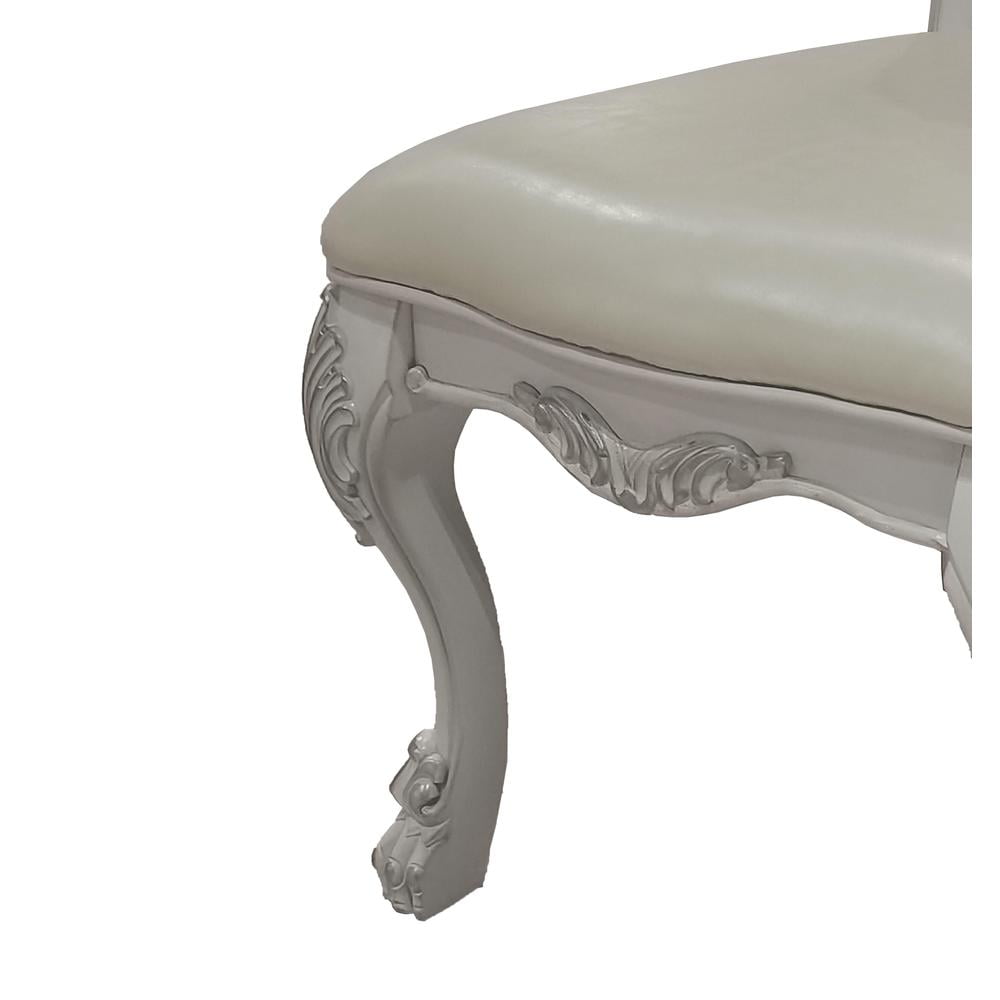 Acme Dresden Upholstered Side Chairs in Bone White (Set of 2) Indoor