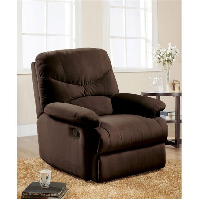 Acme Furniture 00632 Arcadia Contemporary Microfiber Recliner in Chocolate Finish