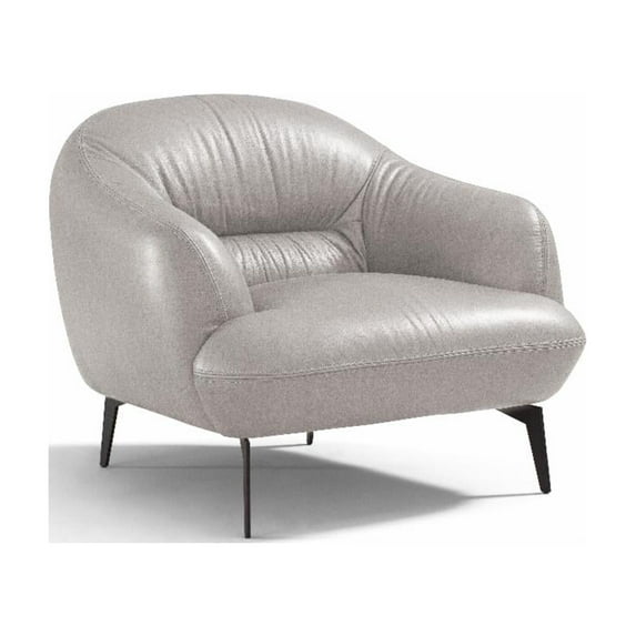 LV00942 Chair, Pearl Gray Leather - Leonia ( 1Pc/1Ctn )