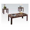 thumbnail image 1 of Acme Furniture 80319 Agatha 3pc Brown Occasional Table Set with Faux Marble Top, 1 of 1
