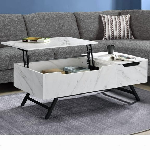 Acme Furniture ACME Throm Coffee Table w/Lift Top, White Finish