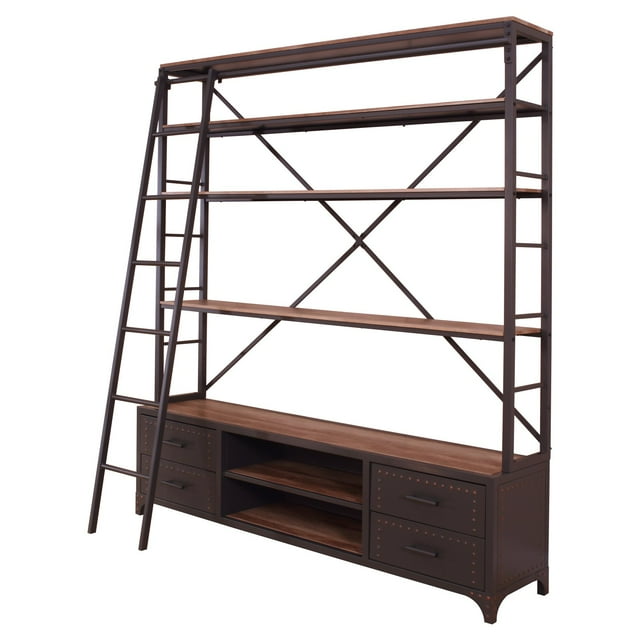 Acme Furniture Actaki 74"w Bookshelf, Sa