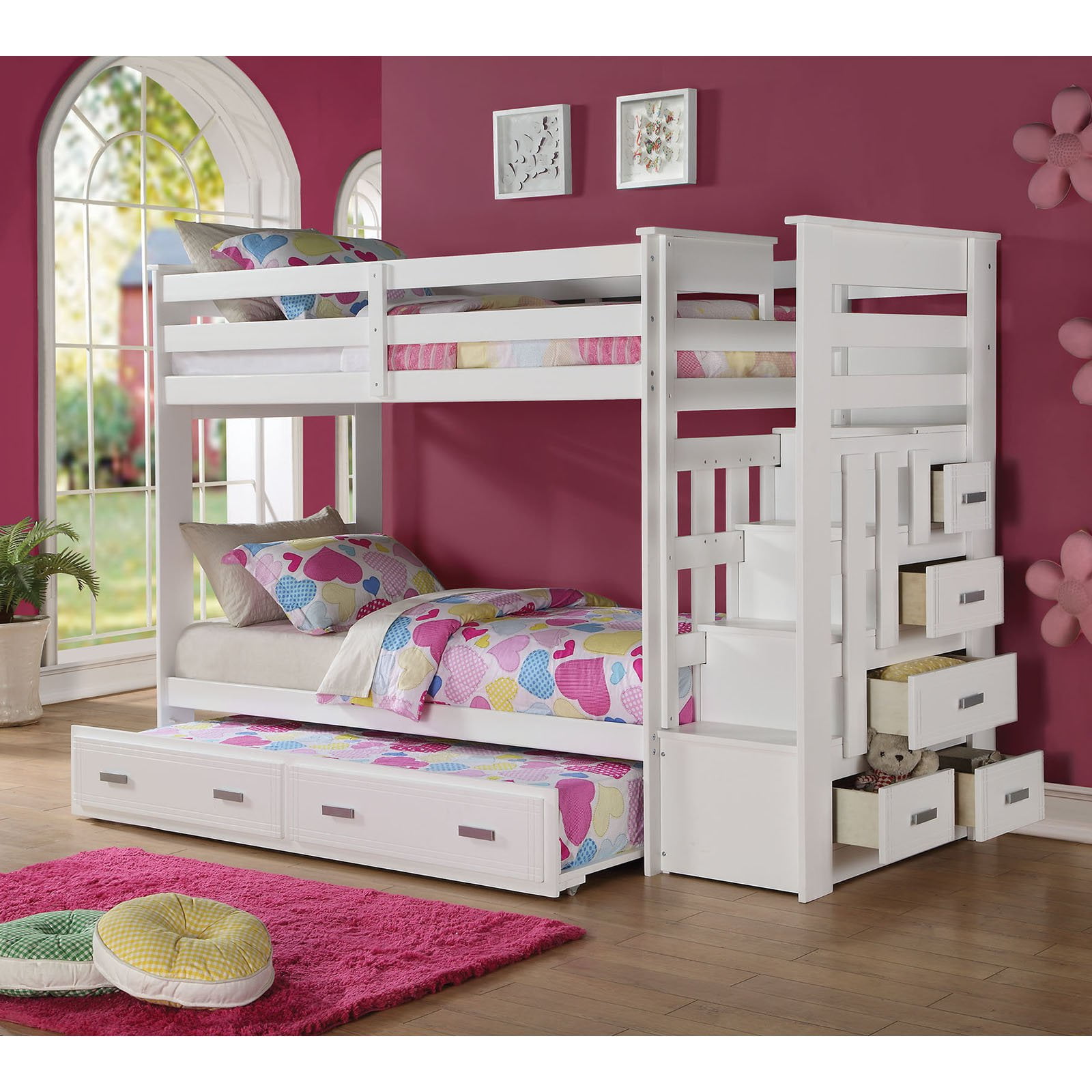 Acme Furniture Allentown Twin over Twin Bunk Bed with Storage Ladder