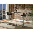 thumbnail image 1 of Acme Furniture Brancaster Bar Table, Retro Brown Top Grain Leather & Aluminum, 1 of 2
