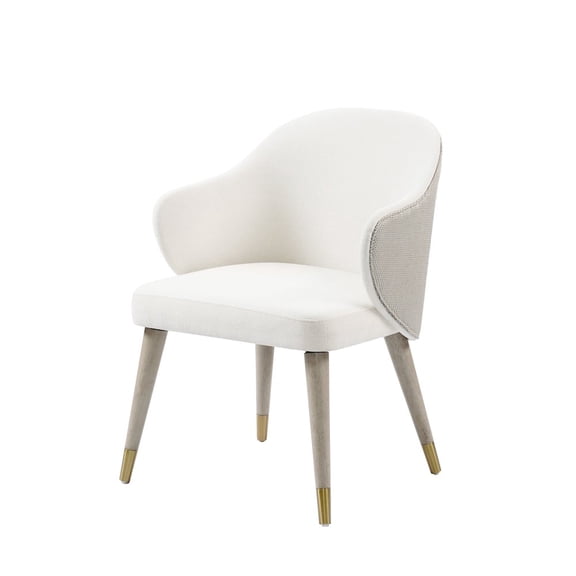ACME Charity Wood and Fabric Upholstered Side Chair in Gray Oak (Set of 2)