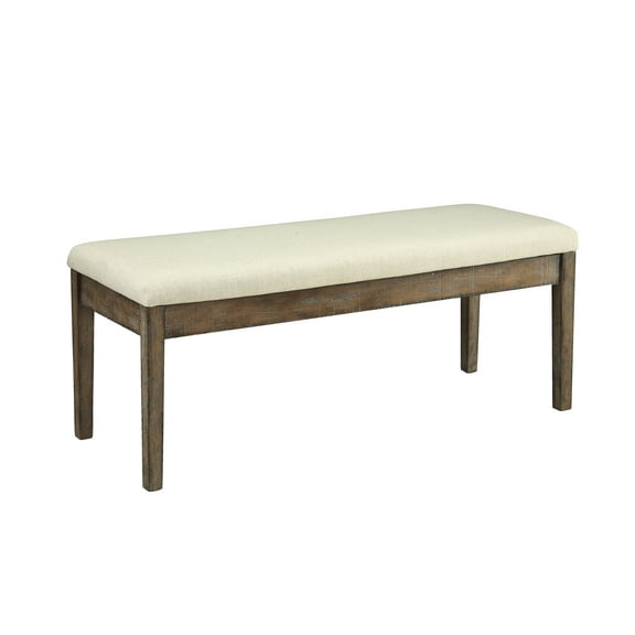 ACME Claudia Bench, Beige Linen & Salvage Brown
