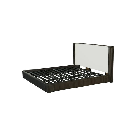 Acme Furniture Clayten Queen Bed in Fabric & Espreeso Finish