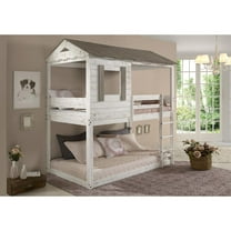Acme Furniture Darlene Farmhouse Wood Twin over Twin Bunk Bed in Rustic White