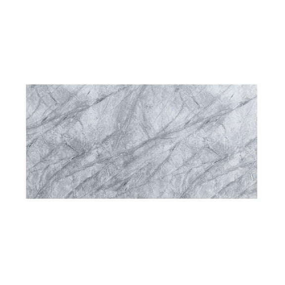 Acme Furniture Destry Rectangular Dining Table in Faux Marble Top & Mirrored Silver Finish