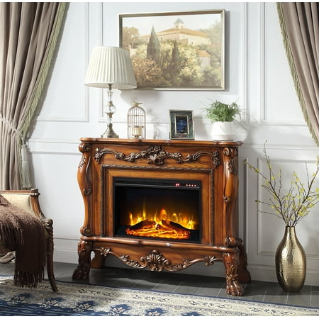 Acme Furniture Dresden Freestanding Electric Fireplace, Cherry Oak Finish ( 1Pc/1Ctn )