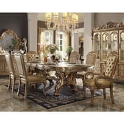 Acme Furniture Dresden Gold 7 مجموعة طاولة طعام Trestle للقطعة