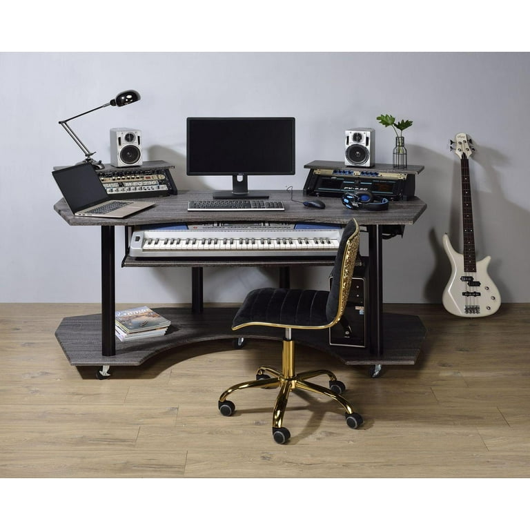 Acme Furniture Eleazar Music Recording Studio Desk Black Oak
