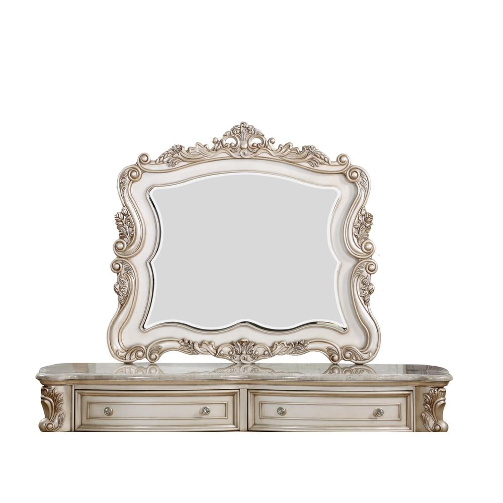 Acme Furniture Gorsedd Mirror, Antique White (27444)