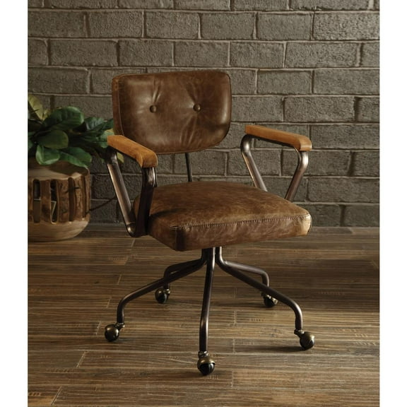 Acme Furniture Hallie Office Chair, Vintage Whiskey Leather