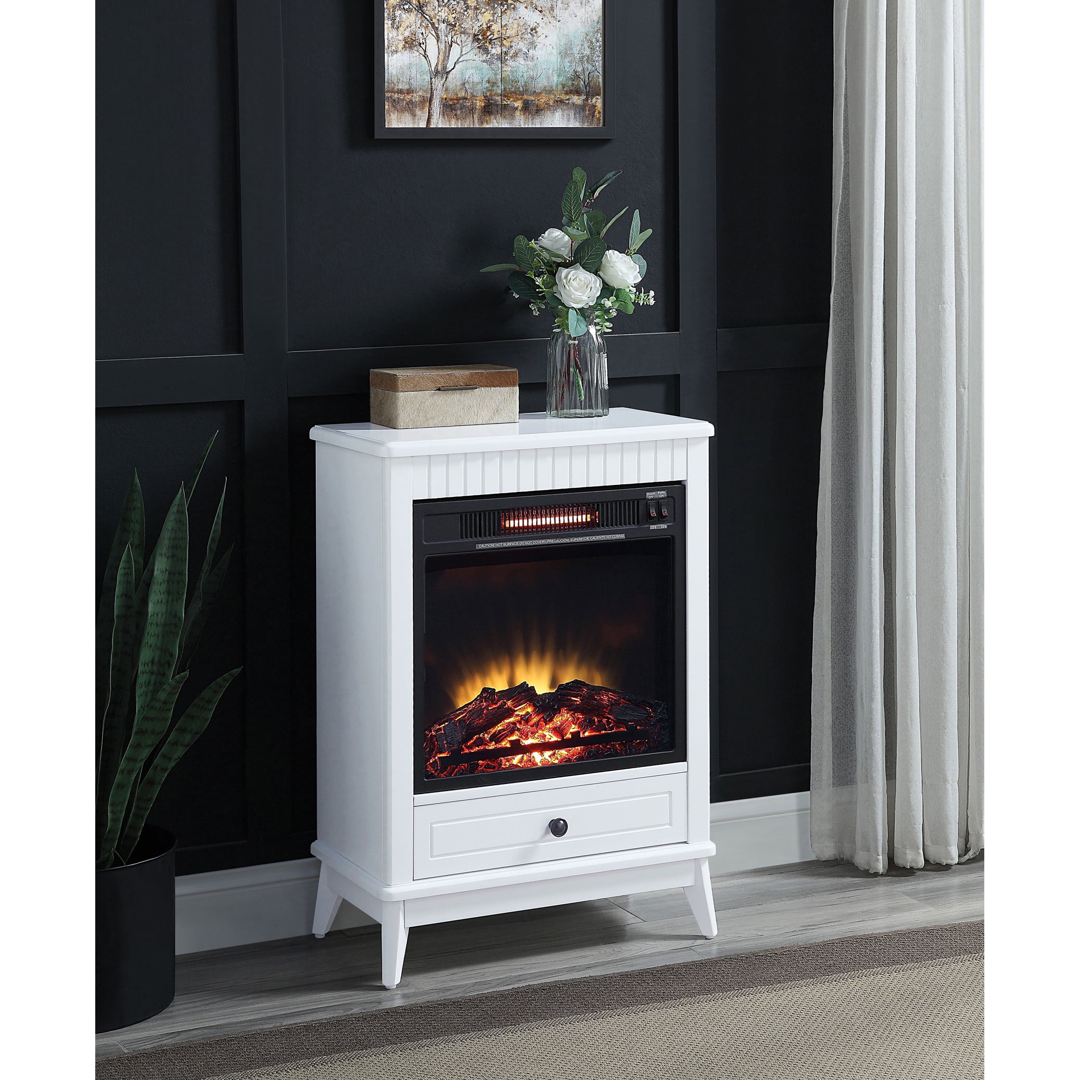 Acme Furniture Hamish Freestanding Electric Fireplace in White ...