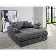 thumbnail image 1 of ACME Hilde Contemporary Velvet Upholstered Chaise with 2 Pillows in Gray, 1 of 6