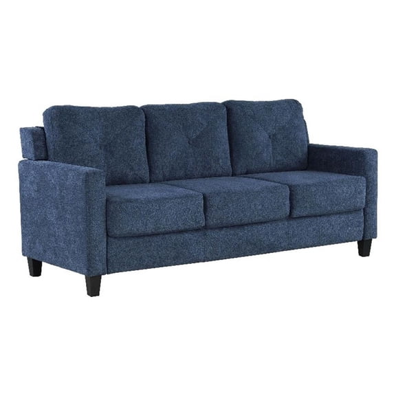 ACME Horatio Transitional Wood and Chenille Fabric Upholstered Sofa in Navy