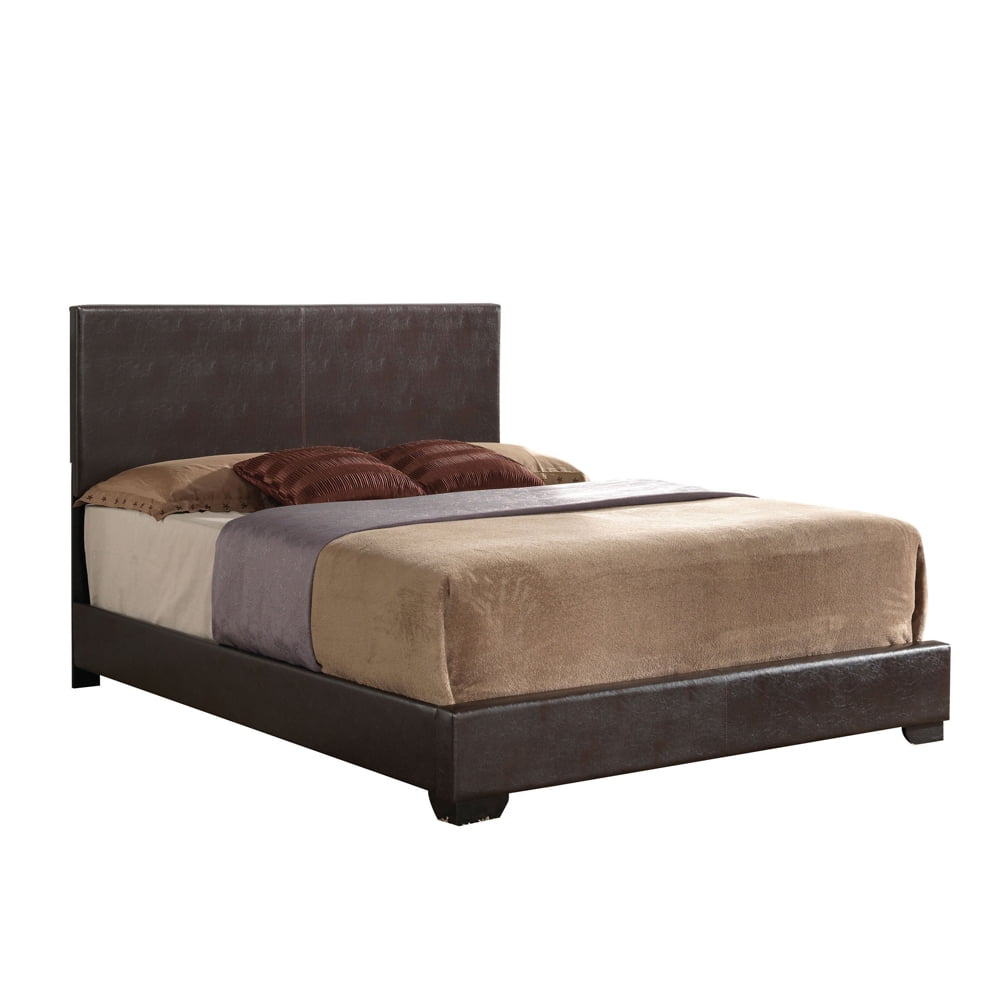 Luxurious King-Sized Brown Faux Leather Storage Bed with Upholstered Headboard
