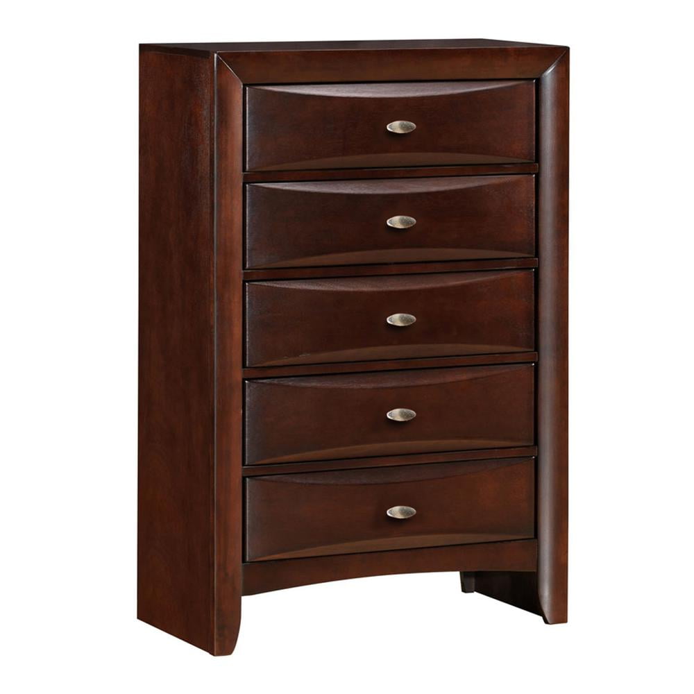Espresso Solid Wood Chest with Dovetail Drawers