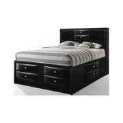 Acme Furniture Ireland Full Bed with Storage in Black Rubberwood, Multiple Sizes