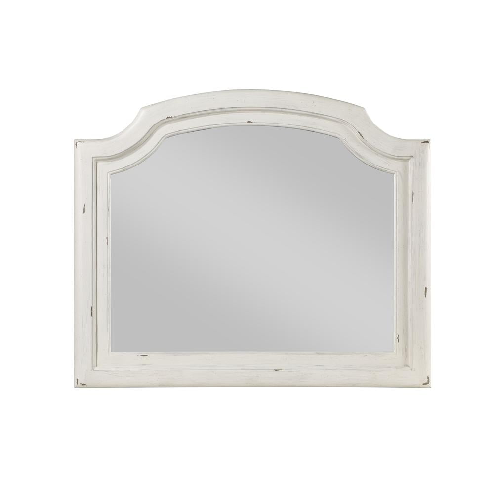 Jaqueline Antique White Arched Wood Dresser Mirror
