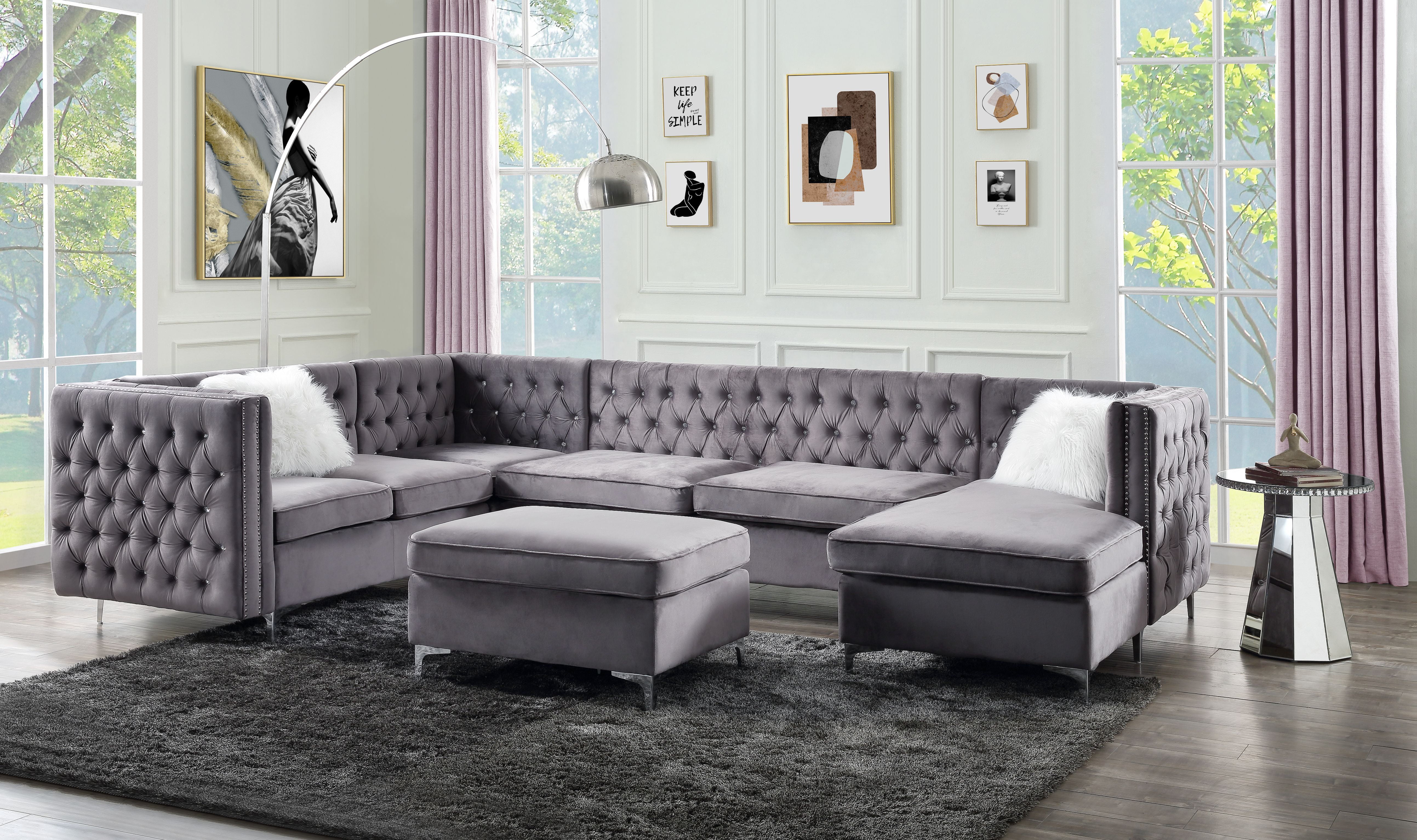 Acme Furniture Jaszira Sectional Set in Gray