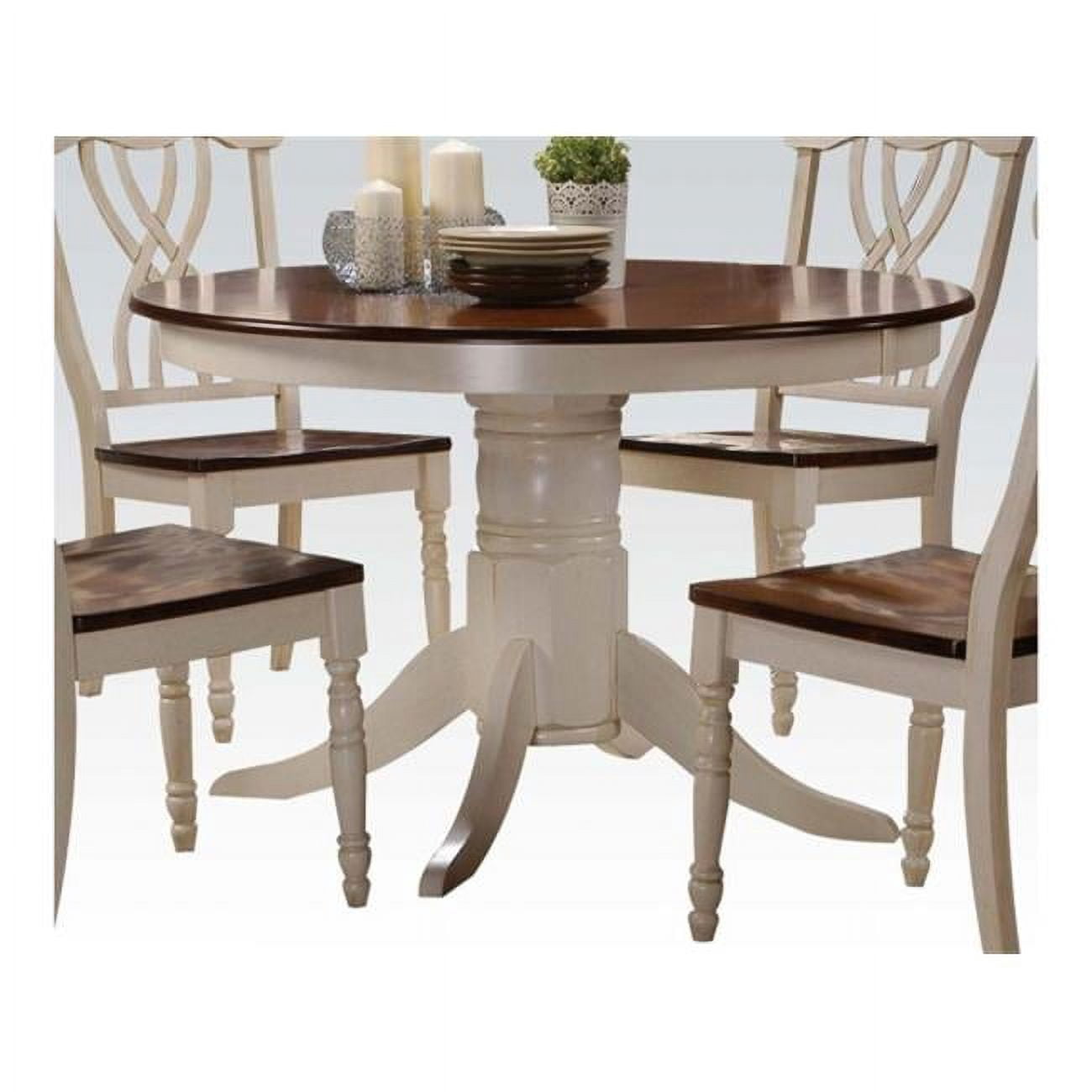 Acme Furniture KIT Dylan Buttermilk & Oak Dining Table - Walmart.com