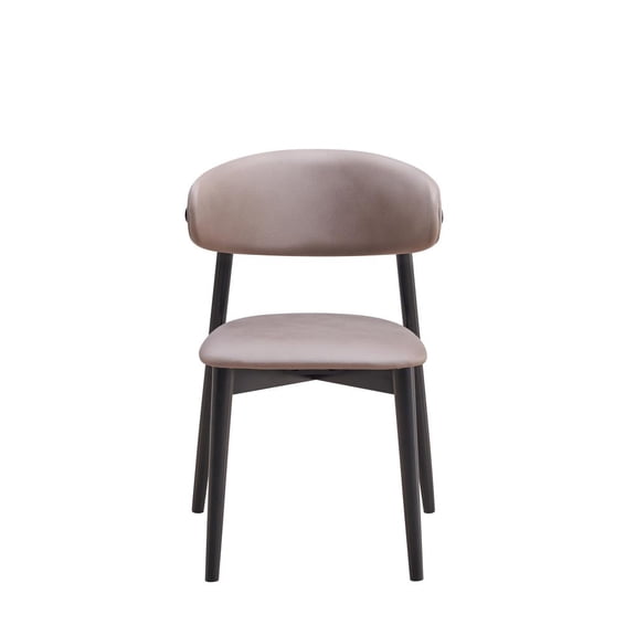 Acme Lanae Side Chair (Set-2) in Gray Fabric & Black Finish