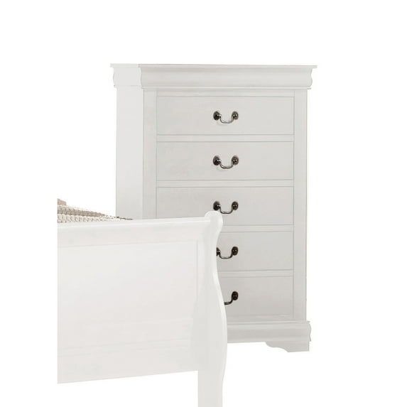 Acme Furniture Louis Philippe Chest with Five Drawers, White