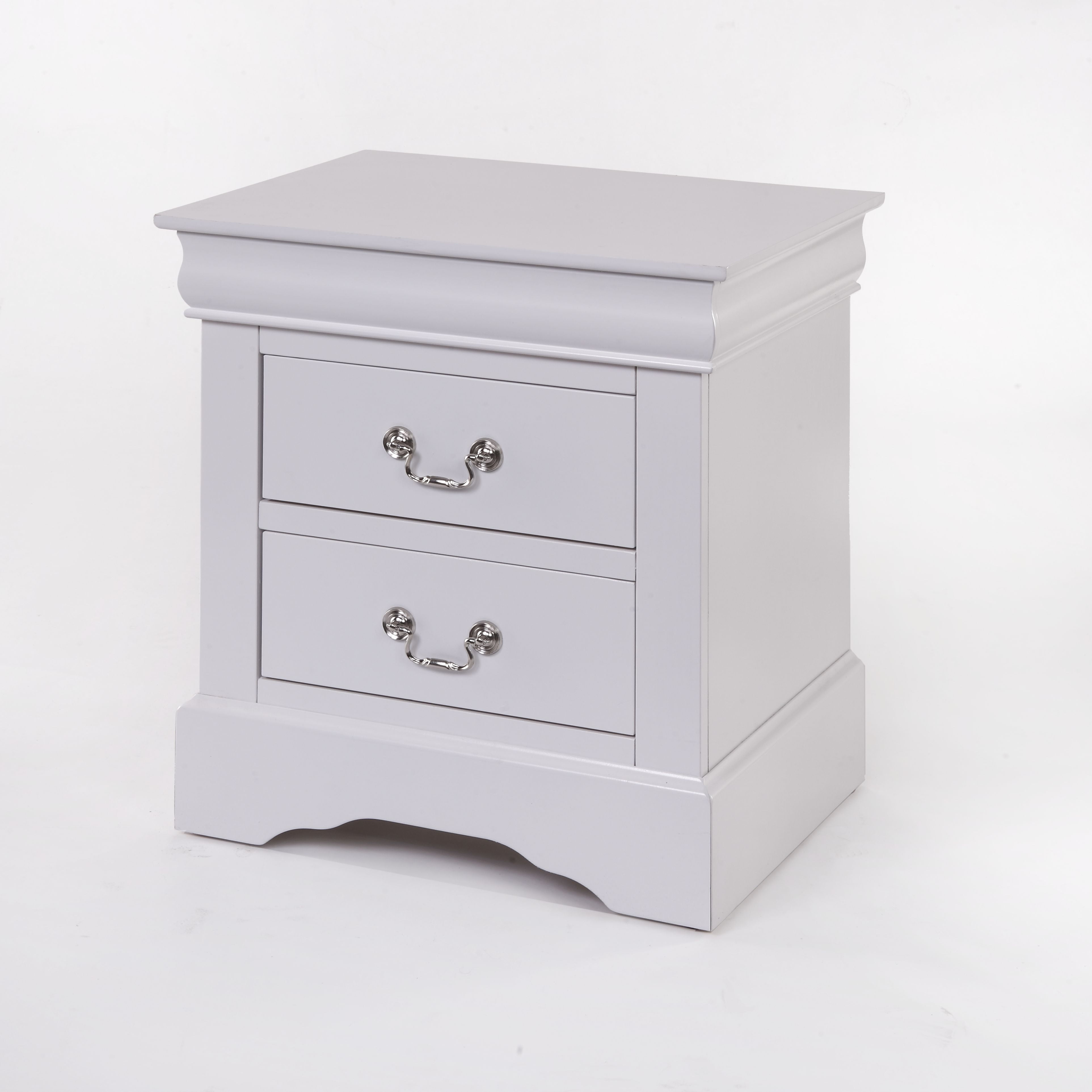 Furniture Louis Phillipe III 2-Drawer Nightstand, Cherry 