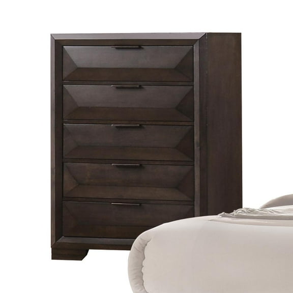 ACME Merveille Wood and Metal 5-Drawers Bedroom Chest in Espresso