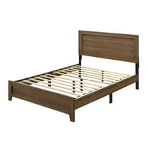 Acme Furniture Miquell Queen Panel Bed with Slat System and Tapered Legs, Oak