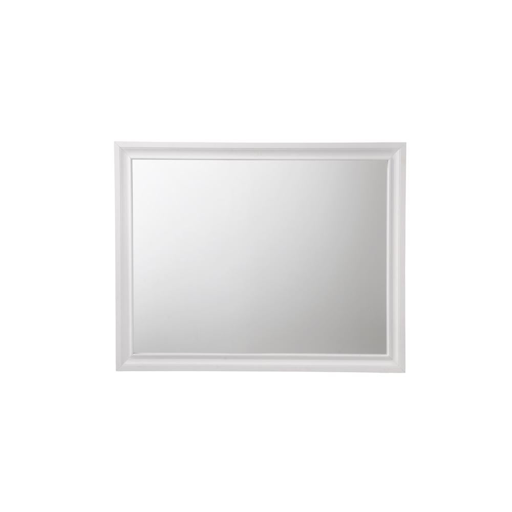 Naima White Wood Frame Bedroom Mirror