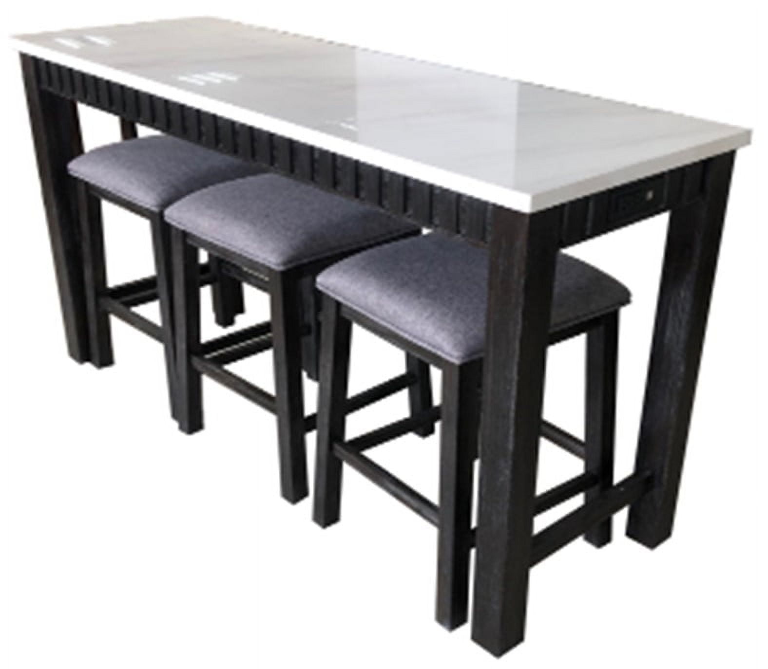 Acme Furniture Necalli 4 Piece Adult Transitional Wood Space Saving Dining Table with Chair Espresso