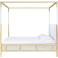 thumbnail image 1 of White PU and Gold Bed, Queen, 1 of 7