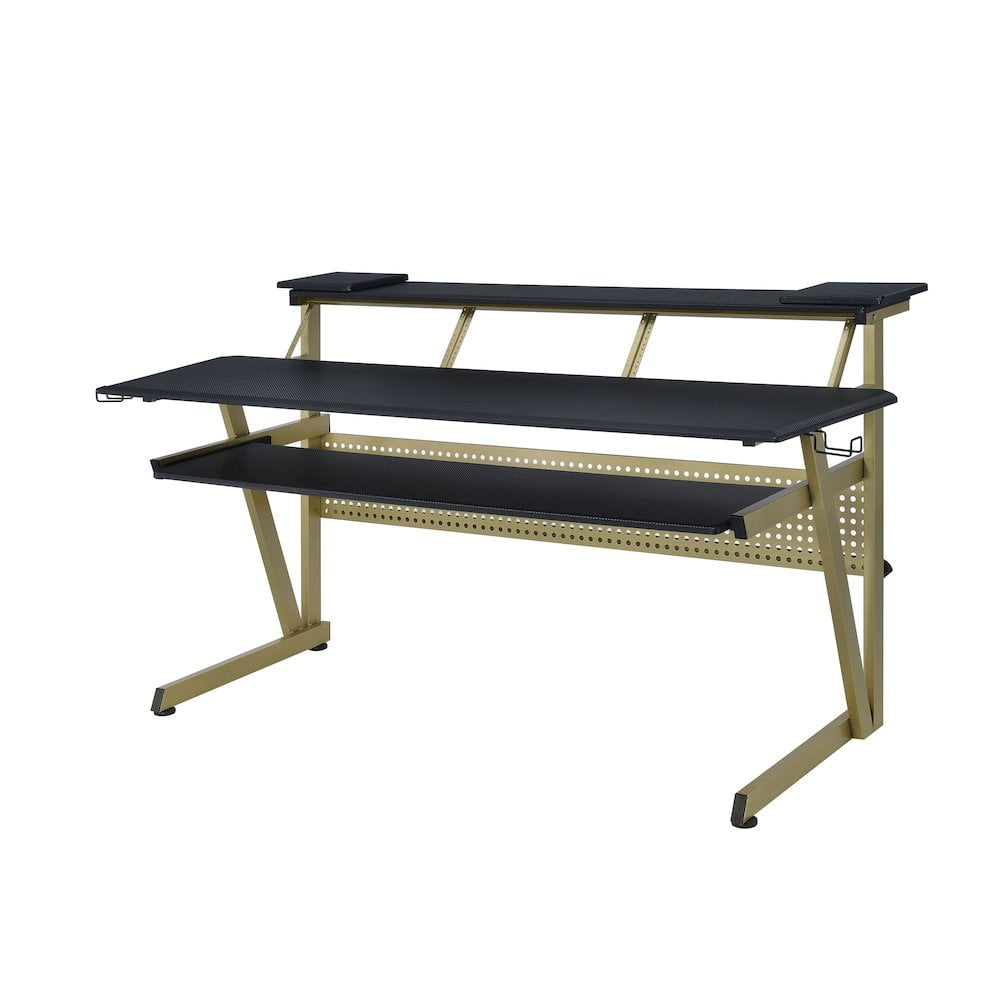 ACME Saida MDF Wood and Metal Rectangular Music Desk in Black and