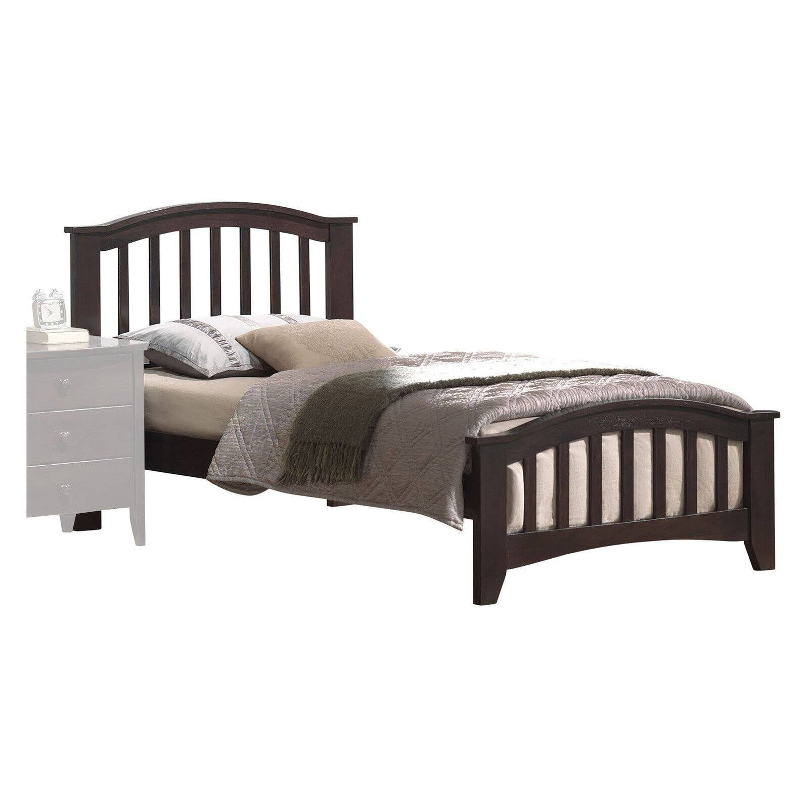 San Marino Dark Walnut Twin Wood Frame Bed with Slats