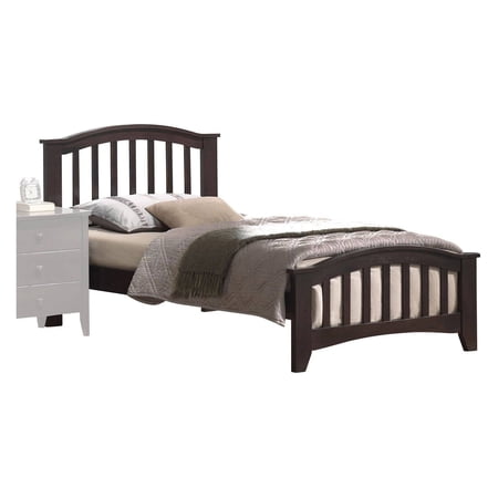 Acme Furniture San Marino Twin Wood Platform Bed with Slat System, Dark Walnut
