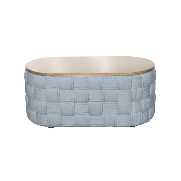 Acme Furniture Saree Coffee Table, Light Teal Chenille