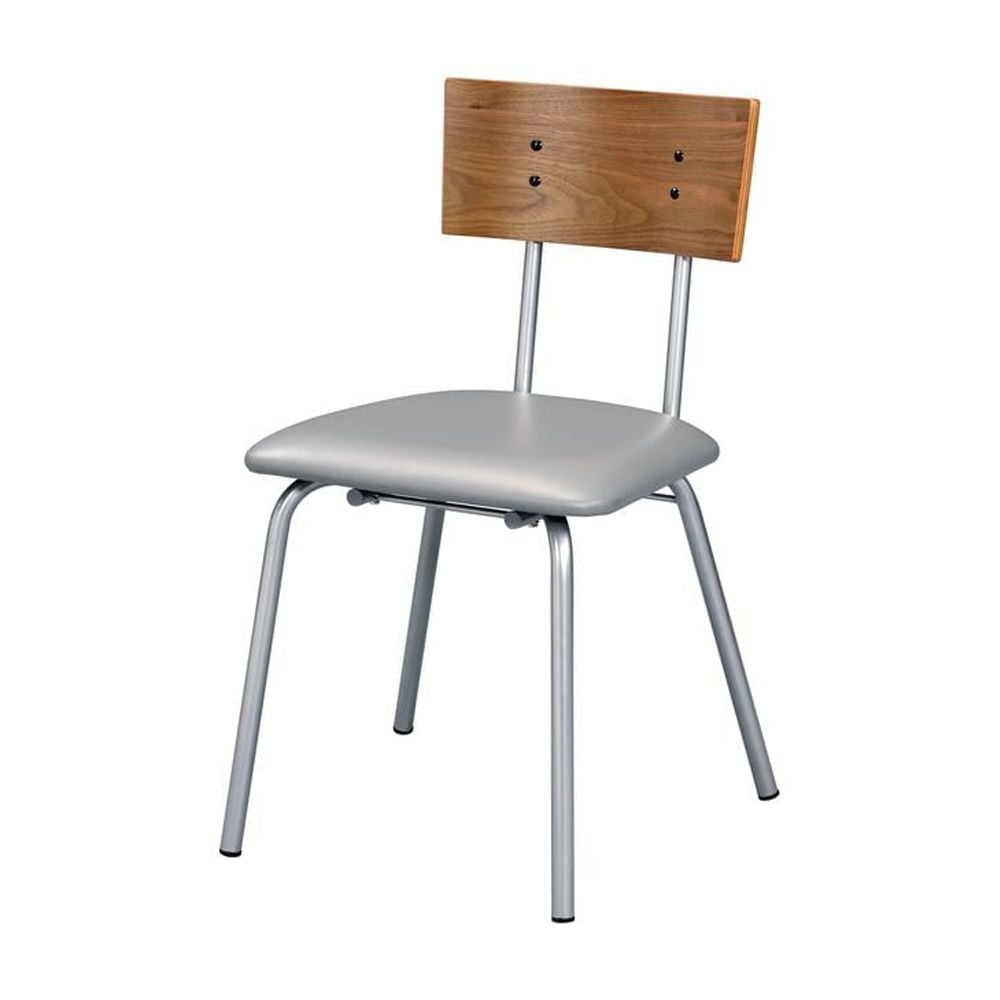 ACME Furniture Jurgen 30" Faux Leather Side Chairs in Silver/Walnut (Set of 2)