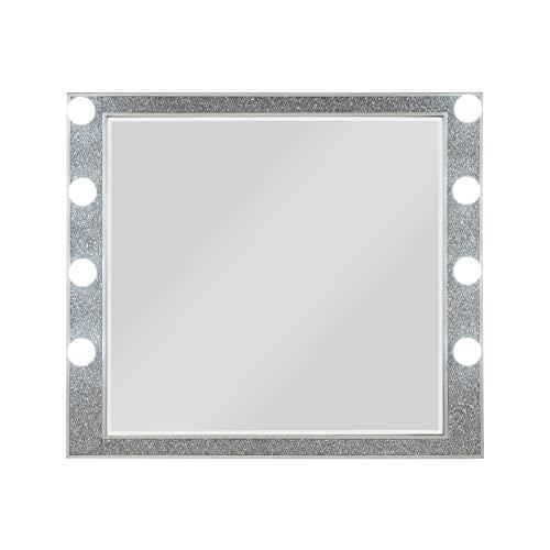 Acme Furniture Sliverfluff Mirror w/Light, Mirrored & Champagne Finish (BD00245)
