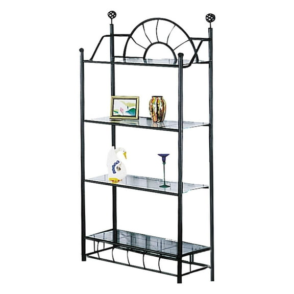 Acme Furniture Sunburst Sandy Black Shelf Rack with 4 Shelves