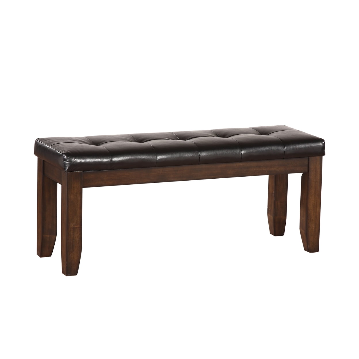 Espresso and Black PU 48" Modern Bench