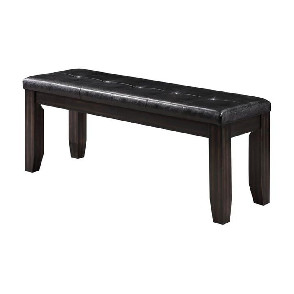 Espresso and Black PU 48" Modern Bench
