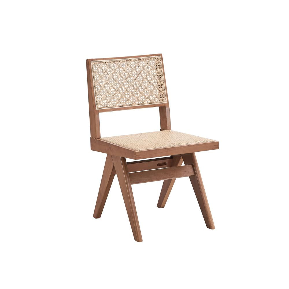 Acme Furniture Furniture Velentina 18" Rattan & Wood Side Chair in Natural (Set of 2)