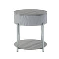 thumbnail image 1 of ACME Yukino Contemporary Wood/Metal End Table in Gray High Gloss and Chrome, 1 of 3
