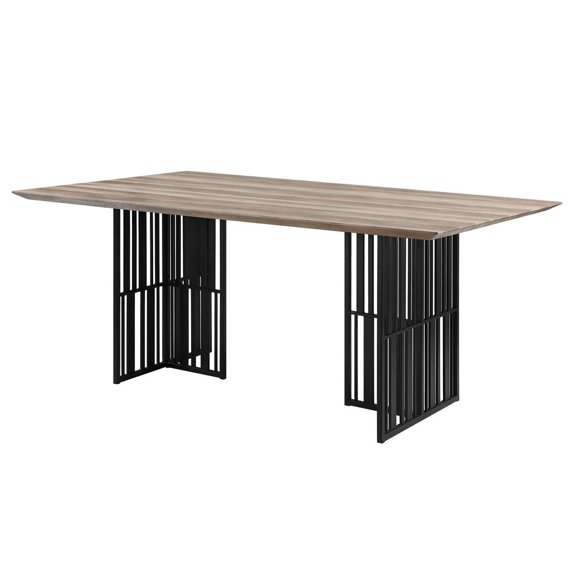 ACME Zudora Dining Table, Antique Oak & Black Finish