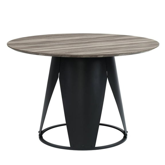 Acme Furniture Zudora Round Dining Table, Antique Oak & Black Finish