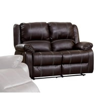 Acme Furniture Zuriel Motion Loveseat, Brown Synthetic Leather
